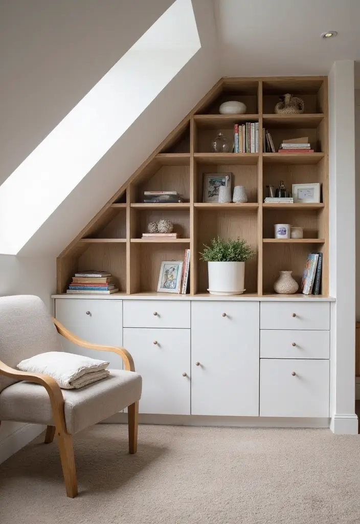 29 Sloped Ceiling Ideas That Turn Awkward Angles Into Charm - 7. Hidden Storage Solutions
