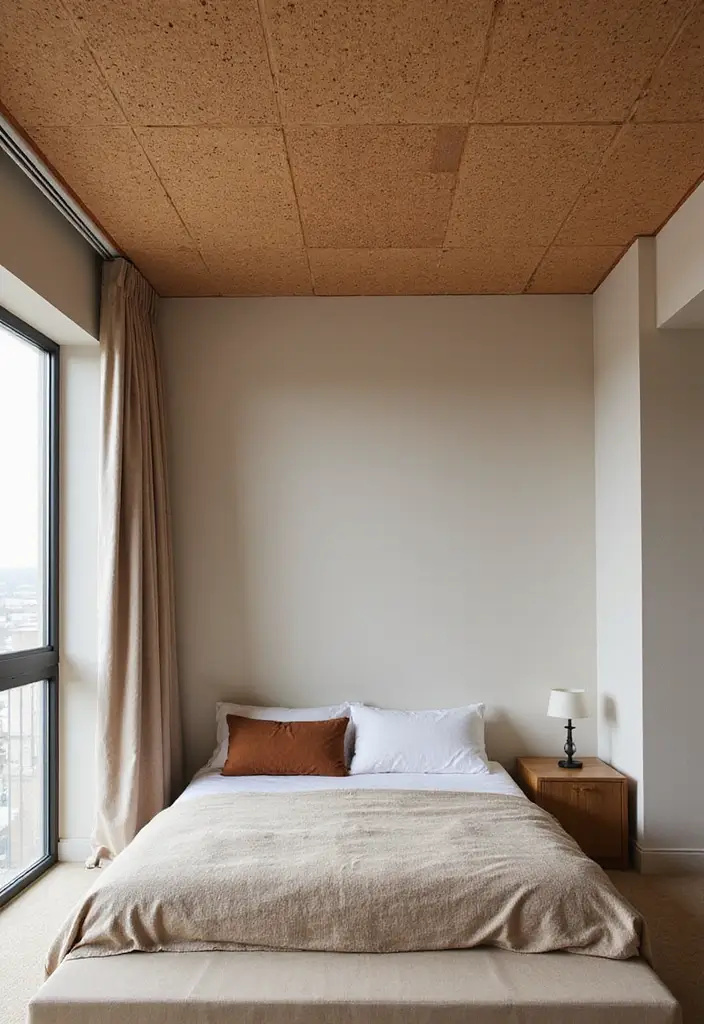 30 Bedroom Ceiling Ideas That Complete the Look - 13. Cork Panels