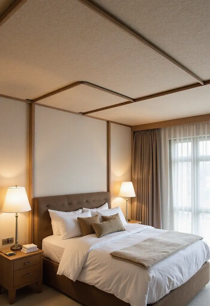 30 Bedroom Ceiling Ideas That Complete the Look - 18. Fiberboard Ceilings
