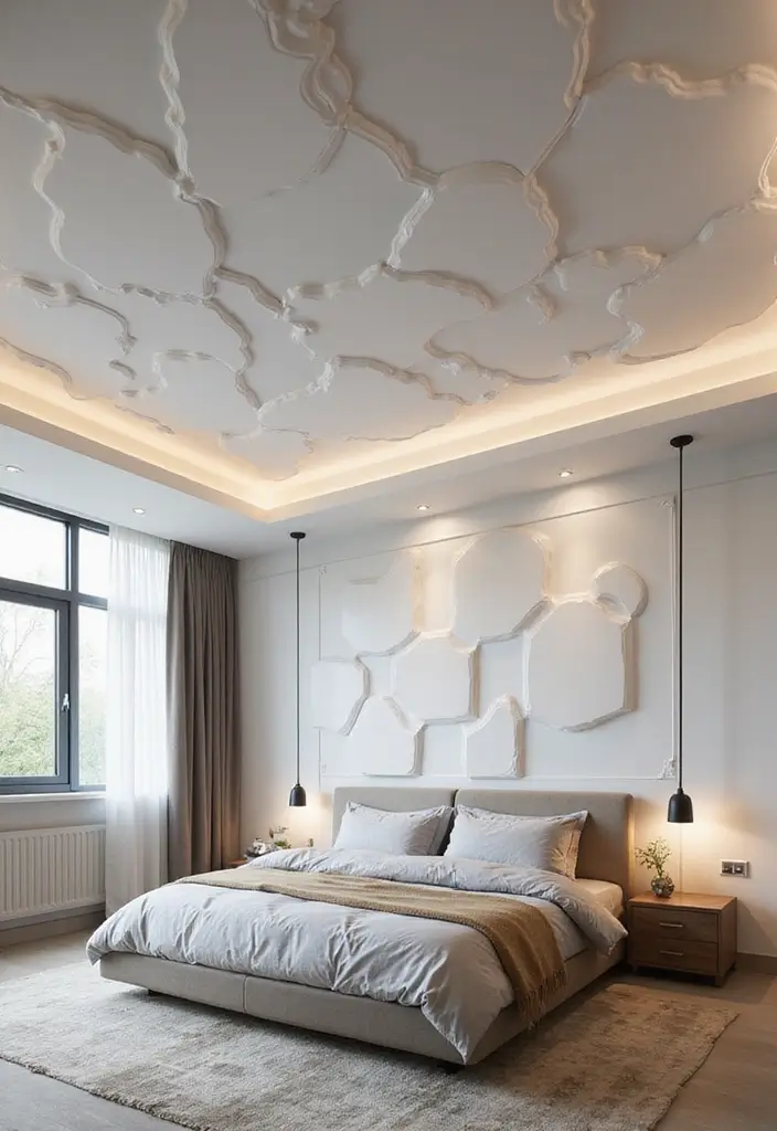 30 Bedroom Ceiling Ideas That Complete the Look - 20. 3D Wall Panels