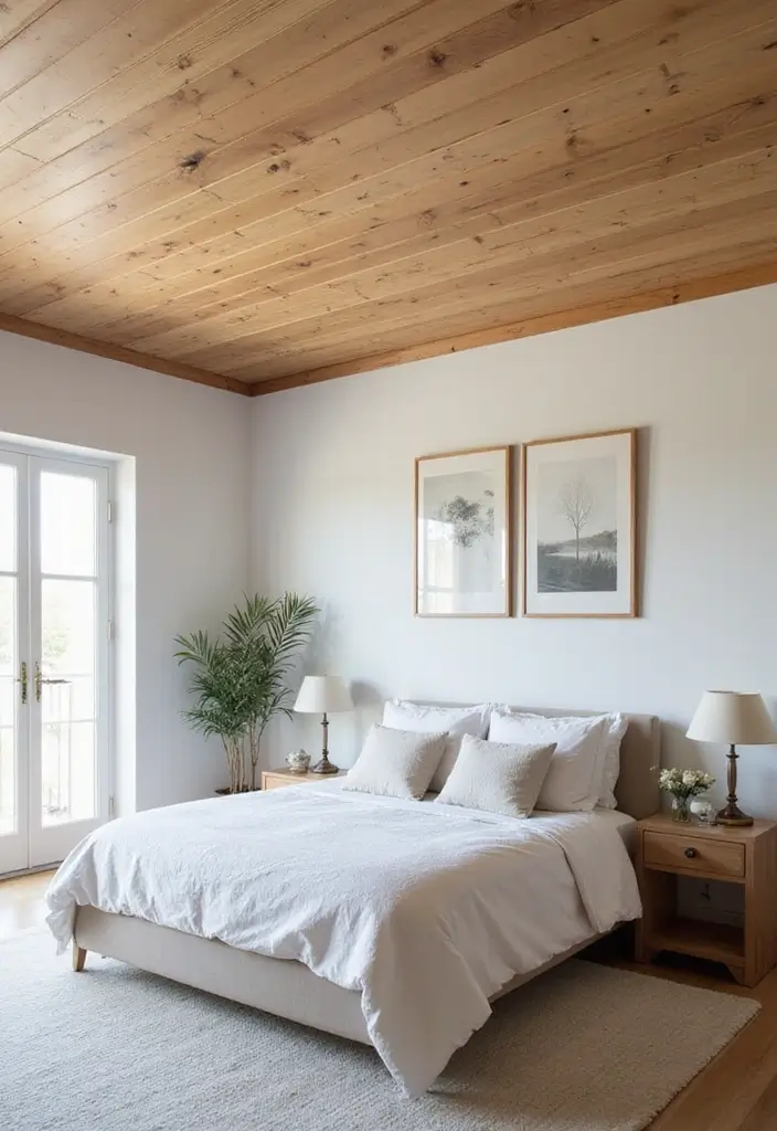 30 Bedroom Ceiling Ideas That Complete the Look - 23. Light Wood Ceilings