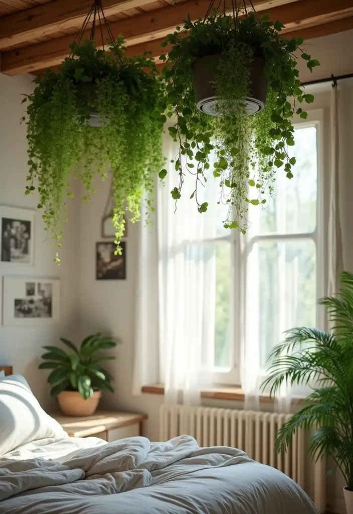 30 Bedroom Ceiling Ideas That Complete the Look - 3. Hanging Plants