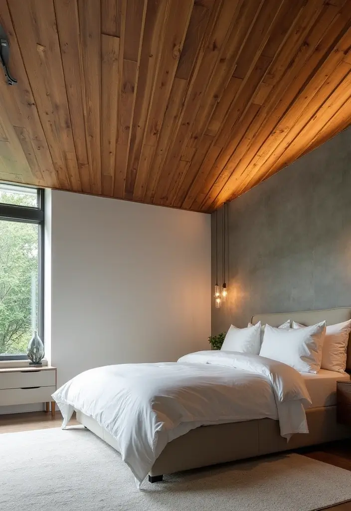 30 Bedroom Ceiling Ideas That Complete the Look - 30. Wood Slat Ceilings