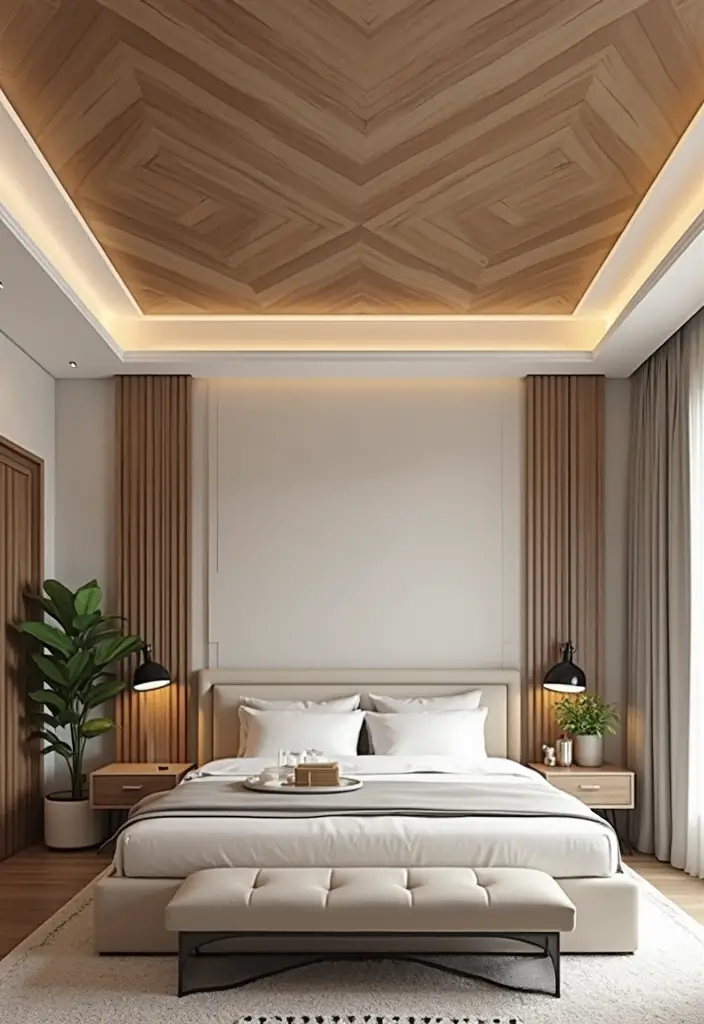 30 Bedroom Ceiling Ideas That Complete the Look - 4. Geometric Patterns