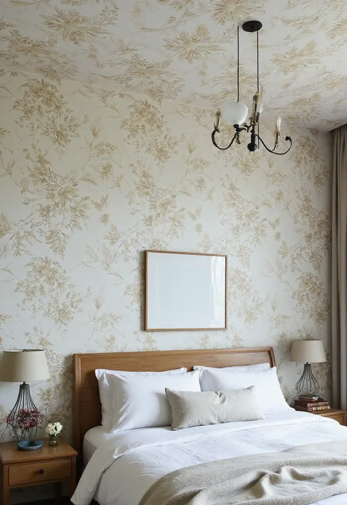 30 Bedroom Ceiling Ideas That Complete the Look - 7. Eco-friendly Wallpaper