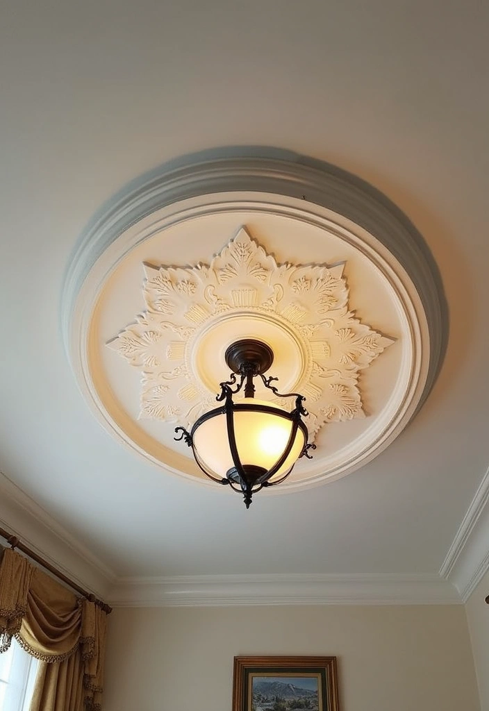 30 Cheap Ceiling Ideas That Still Look Expensive - 11. Ceiling Medallions