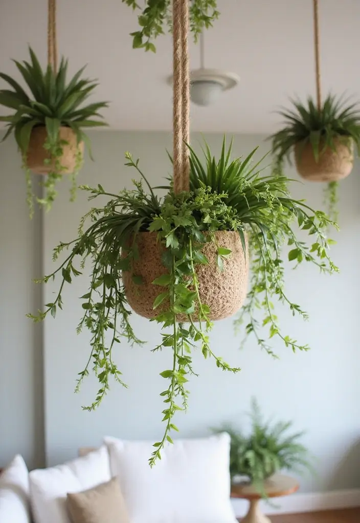 30 Cheap Ceiling Ideas That Still Look Expensive - 13. Succulent or Plant Hangers