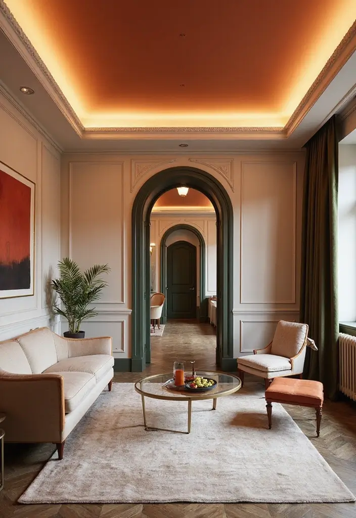 30 Cheap Ceiling Ideas That Still Look Expensive - 16. Color Contrast