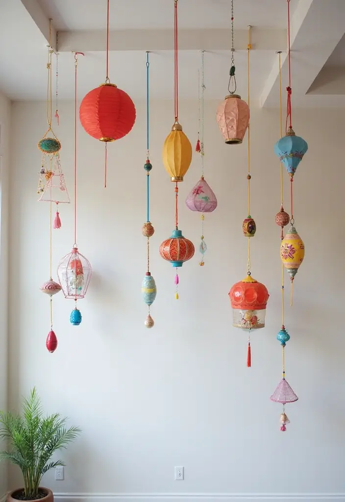 30 Cheap Ceiling Ideas That Still Look Expensive - 18. Ceiling Hook Decor