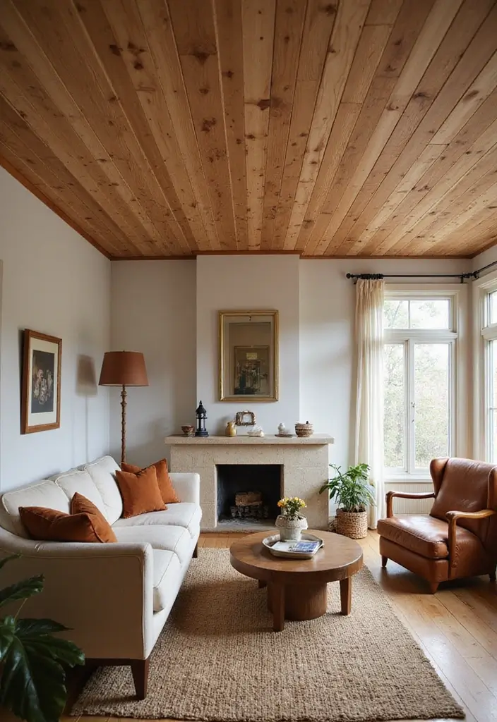 30 Cheap Ceiling Ideas That Still Look Expensive - 2. Wood Plank Ceilings