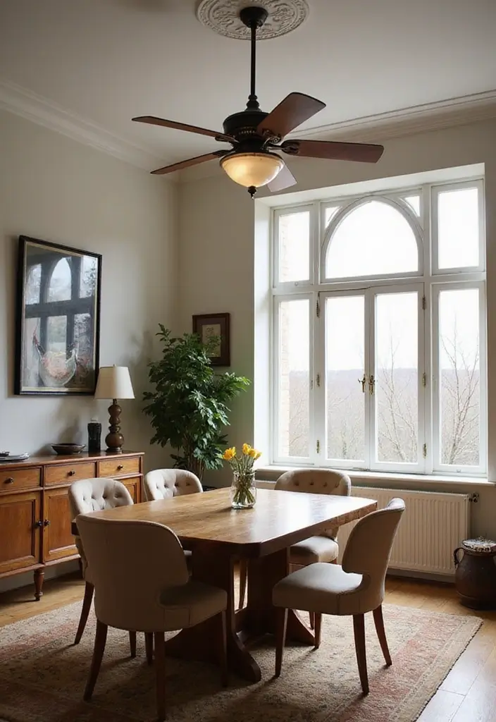 30 Cheap Ceiling Ideas That Still Look Expensive - 22. Retro Ceiling Fans