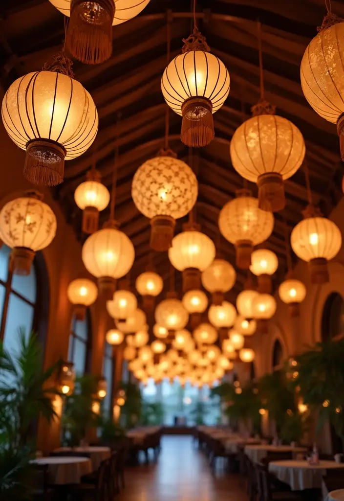 30 Cheap Ceiling Ideas That Still Look Expensive - 23. Overhead Lanterns
