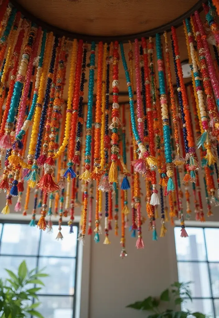 30 Cheap Ceiling Ideas That Still Look Expensive - 24. Ceiling Hangings with Beads