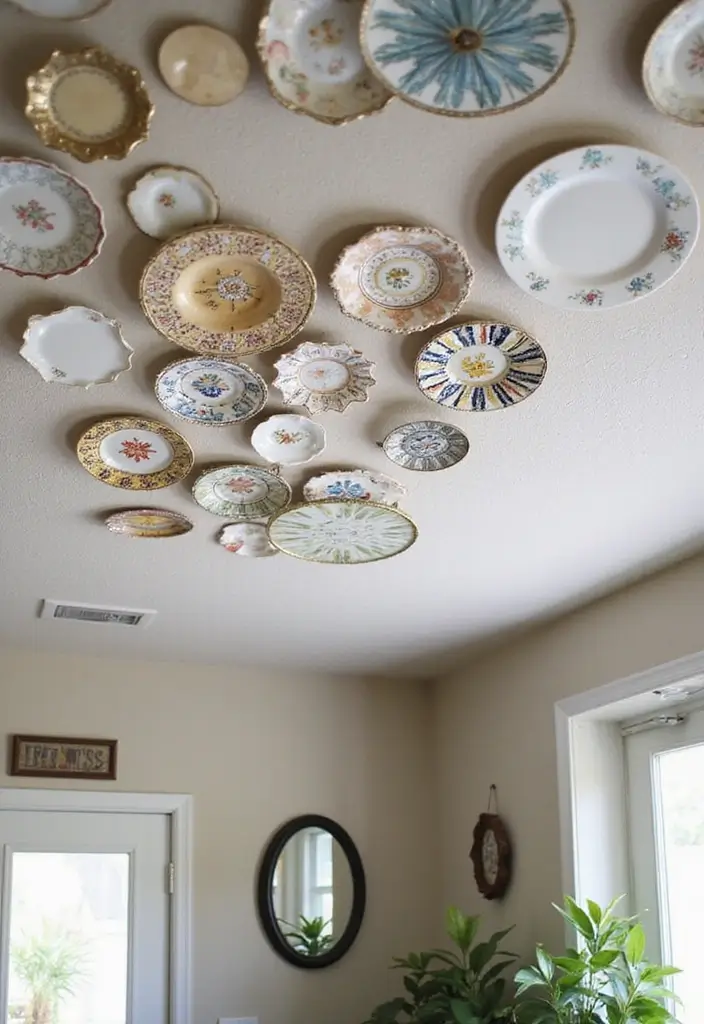 30 Cheap Ceiling Ideas That Still Look Expensive - 27. Upcycled Ceiling Decor