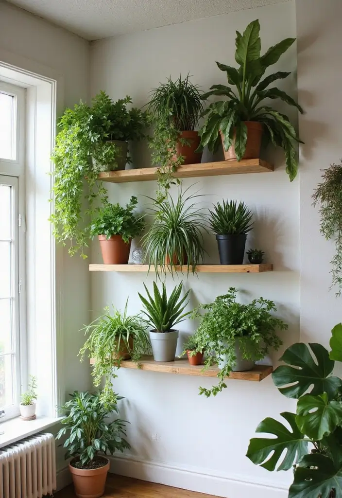 30 Cheap Ceiling Ideas That Still Look Expensive - 29. Ceiling Plant Shelves