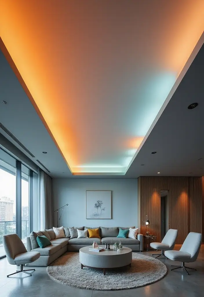 30 Cheap Ceiling Ideas That Still Look Expensive - 30. Ombre Ceiling Effect