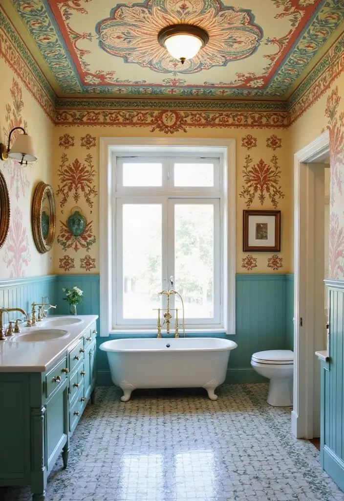 30 Cheap Ceiling Ideas That Still Look Expensive - 6. Stenciled Ceilings