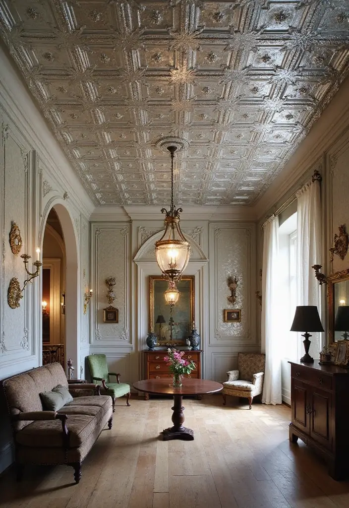 30 Cheap Ceiling Ideas That Still Look Expensive - 8. Tin Ceiling Treatments