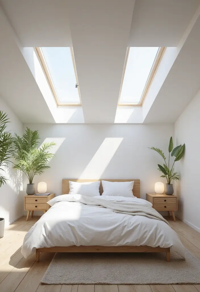 30 False Ceiling Bedroom Designs That Glow With Personality - 13. Skylight Ceiling Features for Natural Light