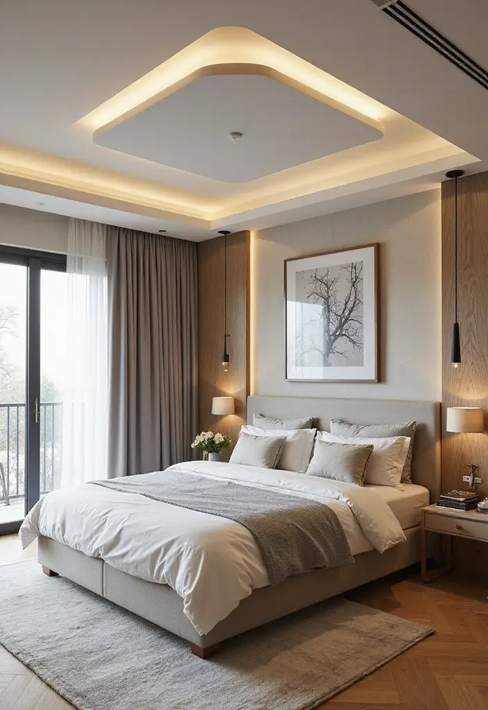 30 False Ceiling Bedroom Designs That Glow With Personality - 23. Customizable Modular Designs for Versatility