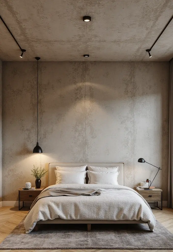 30 False Ceiling Bedroom Designs That Glow With Personality - 5. Textured Panels for Depth and Interest