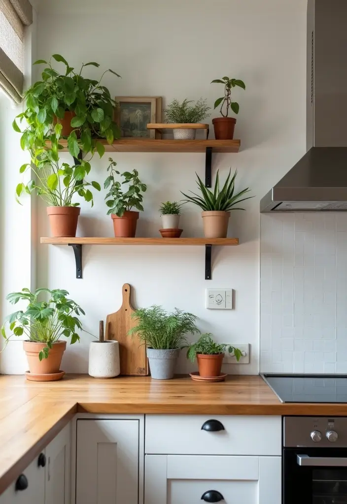 30 Kitchen Ceiling Ideas That Transform Everyday Cooking - 20. Floating Shelves on the Ceiling