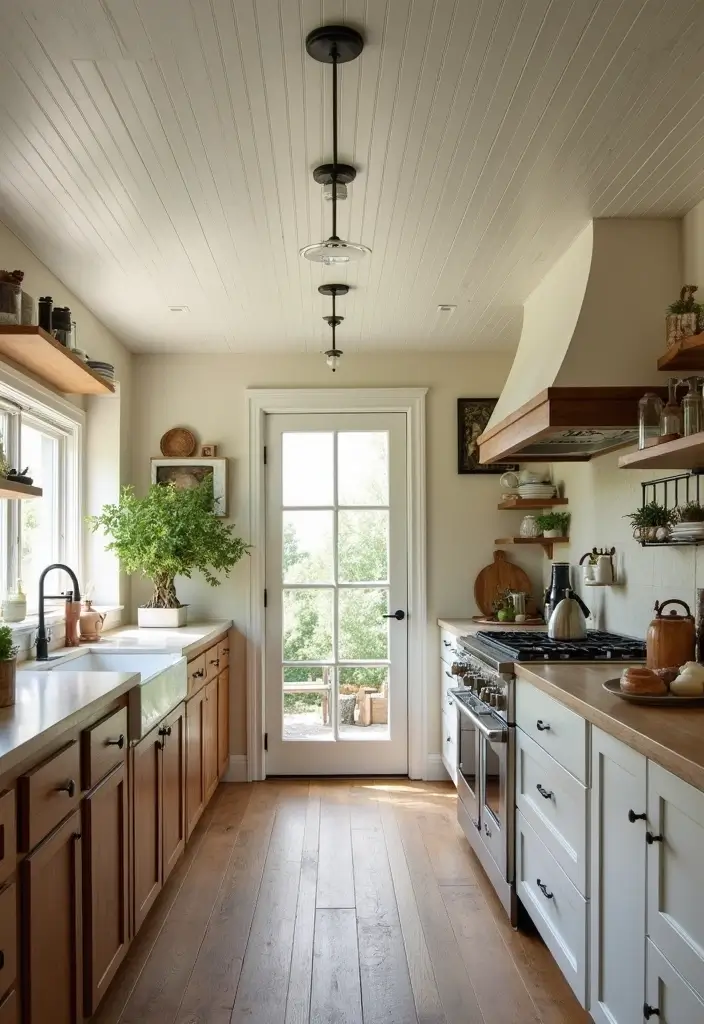 30 Kitchen Ceiling Ideas That Transform Everyday Cooking - 5. Chic Beadboard