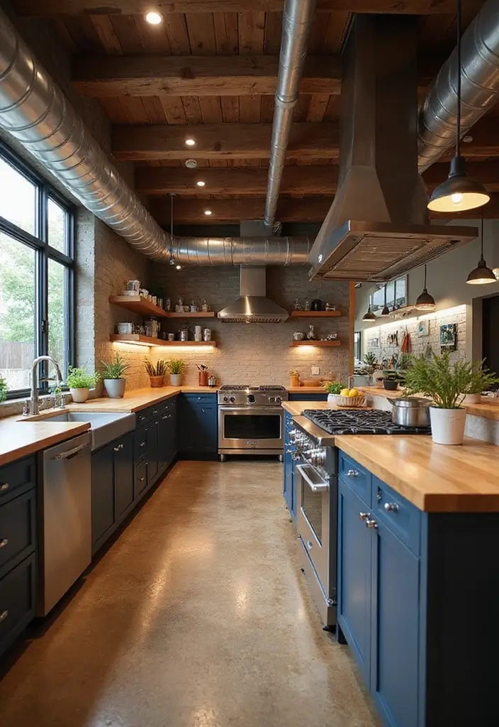 30 Kitchen Ceiling Ideas That Transform Everyday Cooking - 6. Exposed Ductwork
