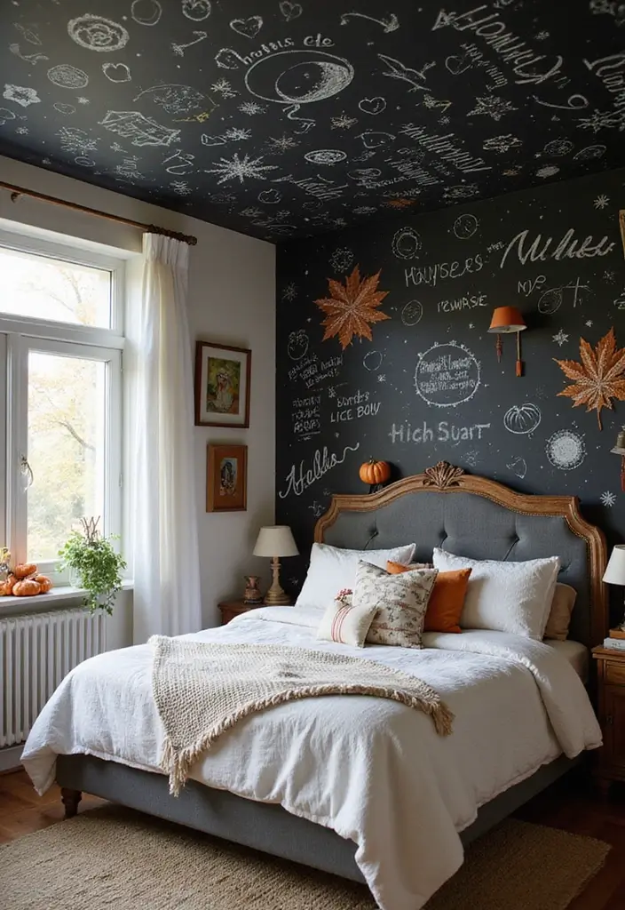 30 Latest Fall Ceiling Designs for Bedroom That Shine - 13. Chalkboard Ceilings