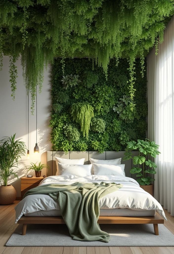 30 Latest Fall Ceiling Designs for Bedroom That Shine - 6. Green Living Ceilings
