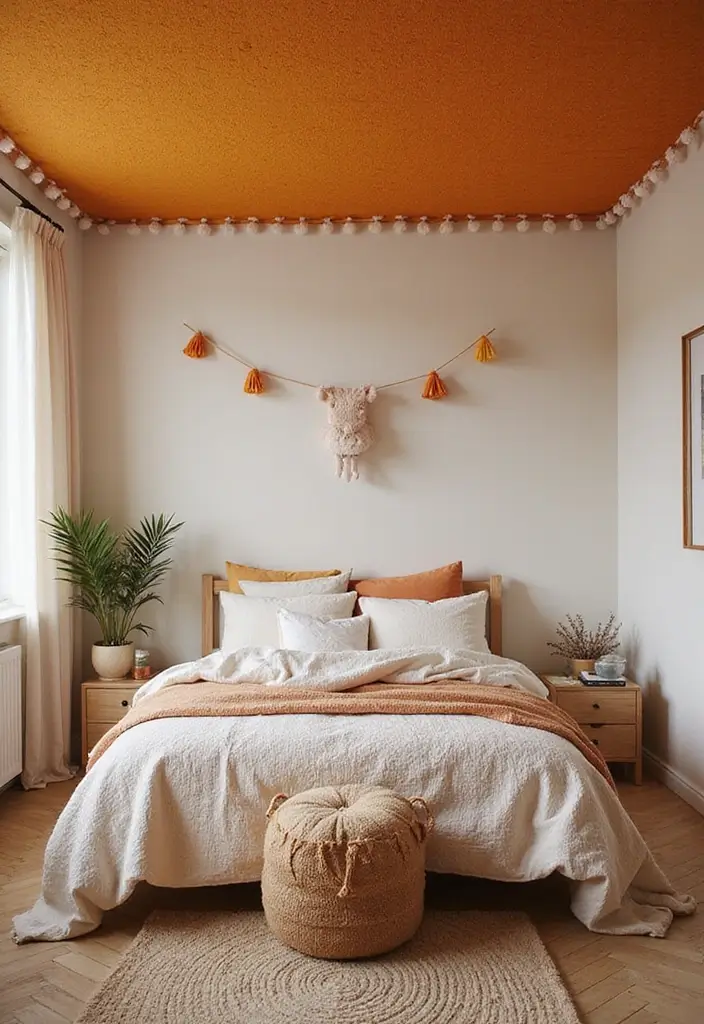30 Latest Fall Ceiling Designs for Bedroom That Shine - 7. Pom-Pom Edging