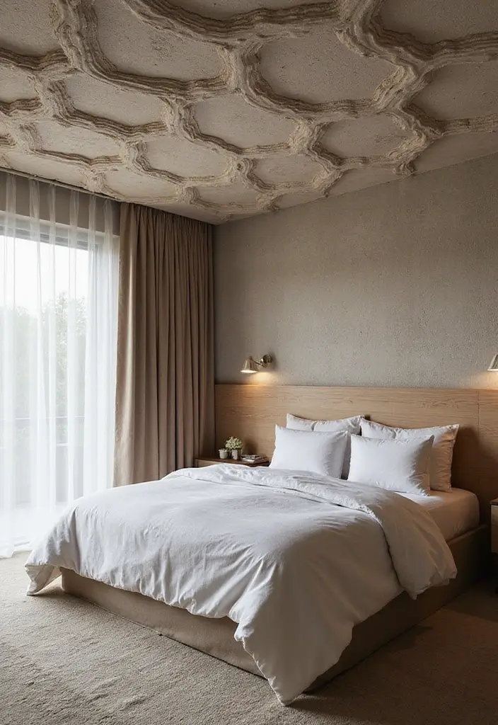 30 Modern Ceiling Designs for Bedroom That Elevate Sleep Spaces - 18. Ceiling Tiles