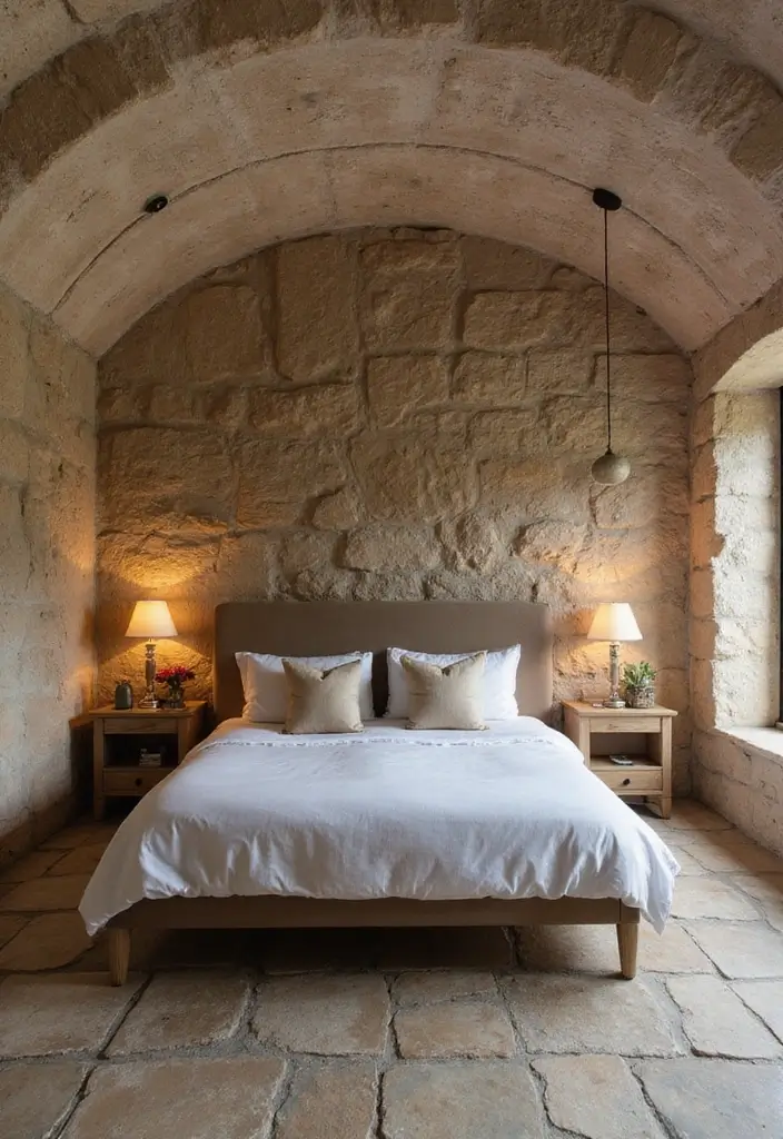 30 Modern Ceiling Designs for Bedroom That Elevate Sleep Spaces - 23. Natural Stone Ceilings