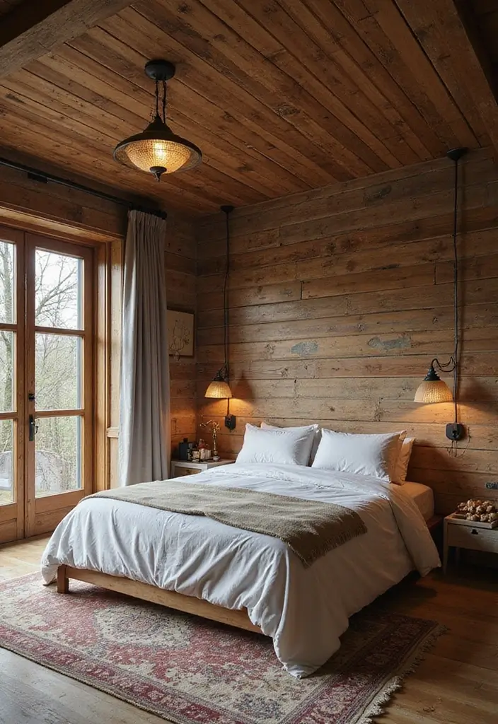 30 Modern Ceiling Designs for Bedroom That Elevate Sleep Spaces - 25. Vintage Wood Ceilings