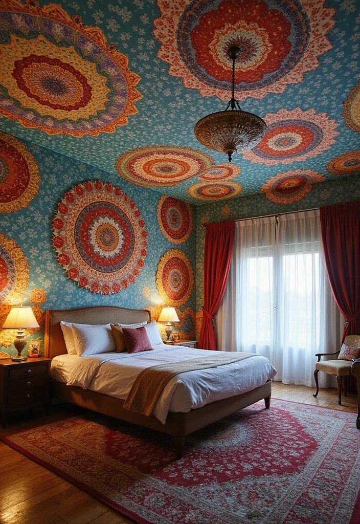 30 Modern Ceiling Designs for Bedroom That Elevate Sleep Spaces - 28. Hypnotic Ceiling Patterns