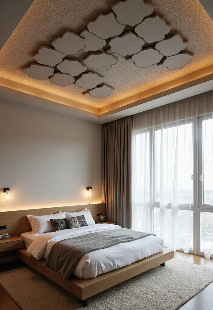 30 Modern Ceiling Designs for Bedroom That Elevate Sleep Spaces - 9. Acoustic Panels