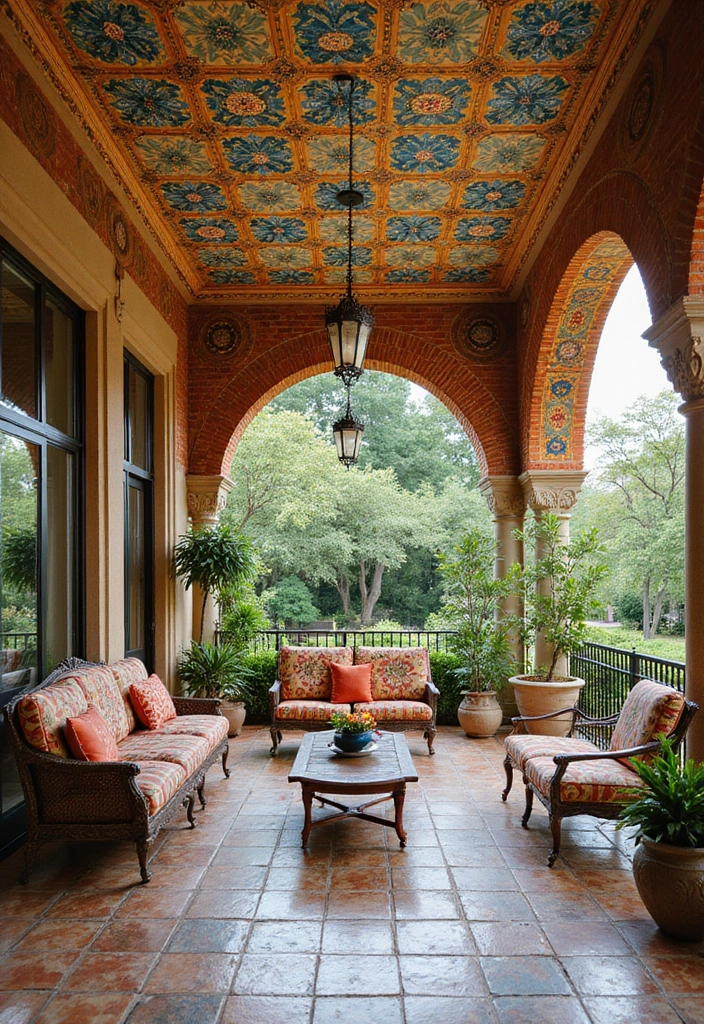 30 Patio Ceiling Designs That Make Outdoor Living Luxe 17. Tile Patterns Artistic Flair