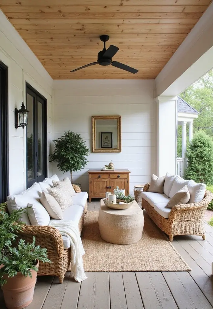 30 Patio Ceiling Designs That Make Outdoor Living Luxe 27. Shiplap Modern Farmhouse Charm
