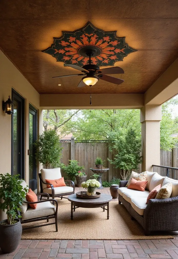 30 Patio Ceiling Designs That Make Outdoor Living Luxe 30. Artistic Ceiling Fans Functional Decor