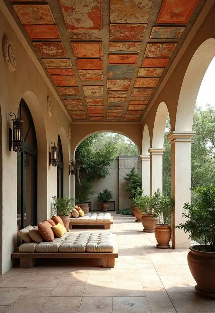 30 Patio Ceiling Designs That Make Outdoor Living Luxe 7. Ceiling Tiles Texture and Style