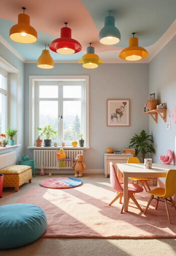 30 Profile Light Ceiling Designs That Glow With Elegance - 13. Colorful Spectrum