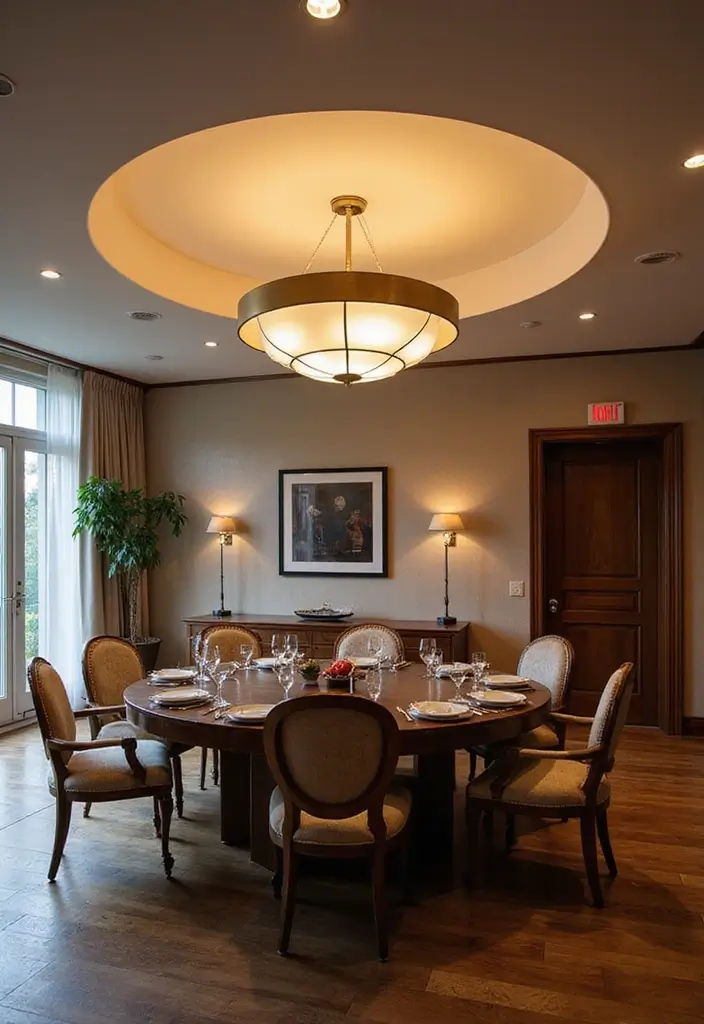 30 Profile Light Ceiling Designs That Glow With Elegance - 5. Statement Circular Fixtures