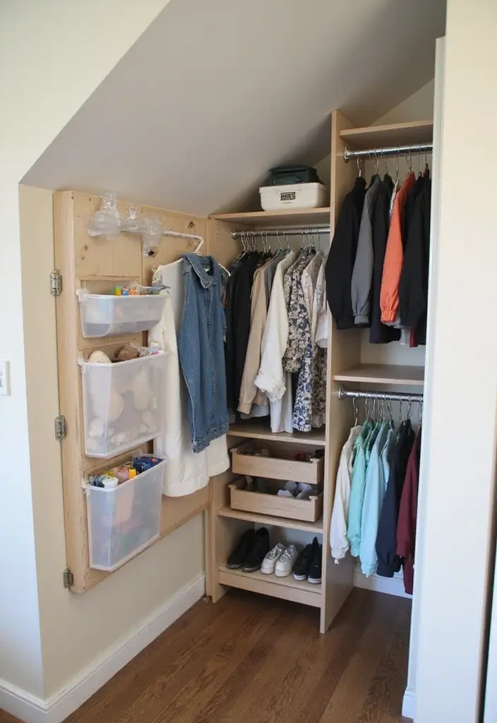 30 Slanted Ceiling Closet Ideas That Maximize Storage - 11. Utilize the Back of the Door