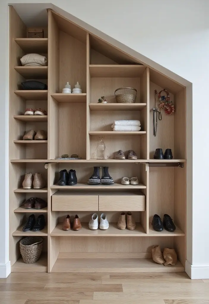 30 Slanted Ceiling Closet Ideas That Maximize Storage - 14. Use Vertical Dividers