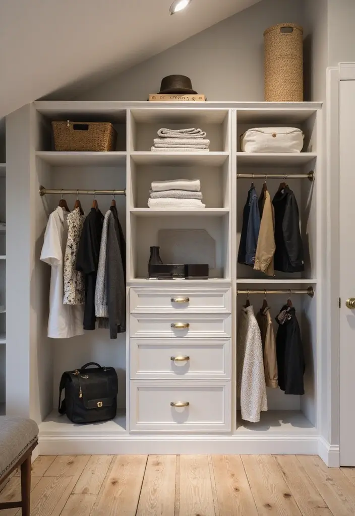 30 Slanted Ceiling Closet Ideas That Maximize Storage - 18. Floating Shelves