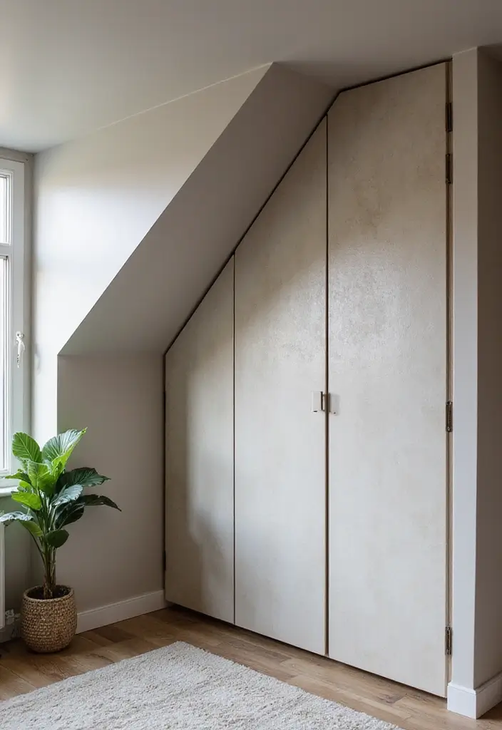 30 Slanted Ceiling Closet Ideas That Maximize Storage - 26. Vinyl Wrapping Design