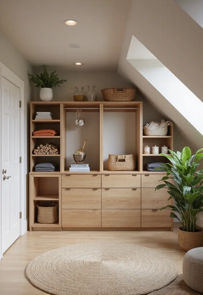 30 Slanted Ceiling Closet Ideas That Maximize Storage - 27. Clever Furniture Arrangement