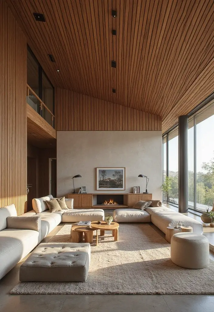 30 Wood on Ceiling Ideas That Add Natural Warmth - 15. Vertical Wood Slats