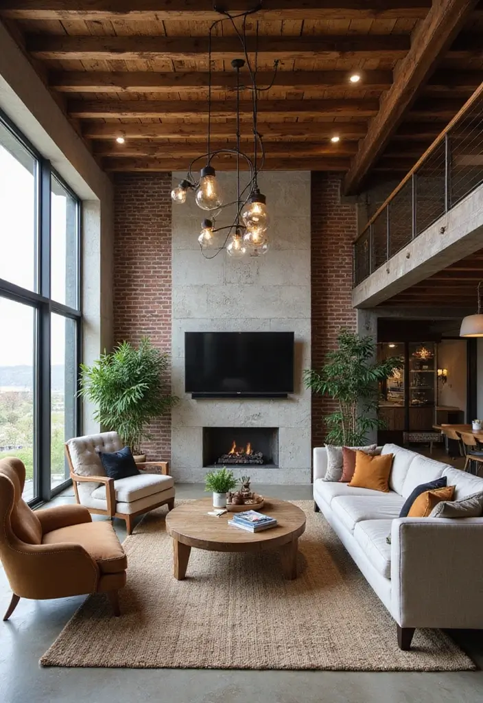 30 Wood on Ceiling Ideas That Add Natural Warmth - 24. Rustic Wood Ceiling with Exposed Wiring