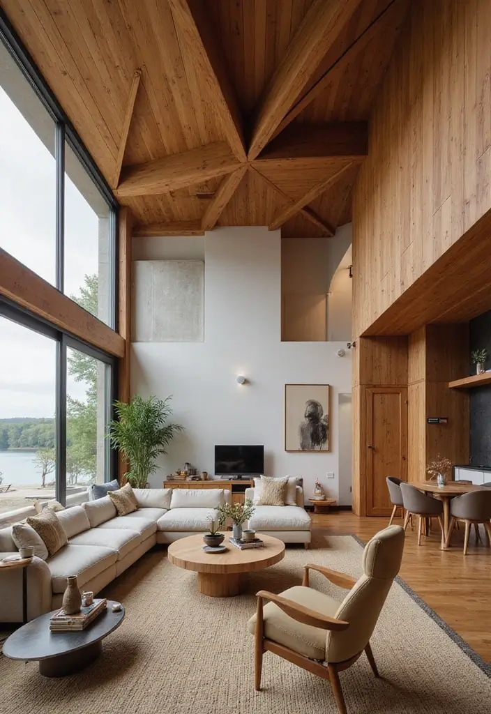 30 Wood on Ceiling Ideas That Add Natural Warmth - 28. Wood Ceiling with Geometric Shapes